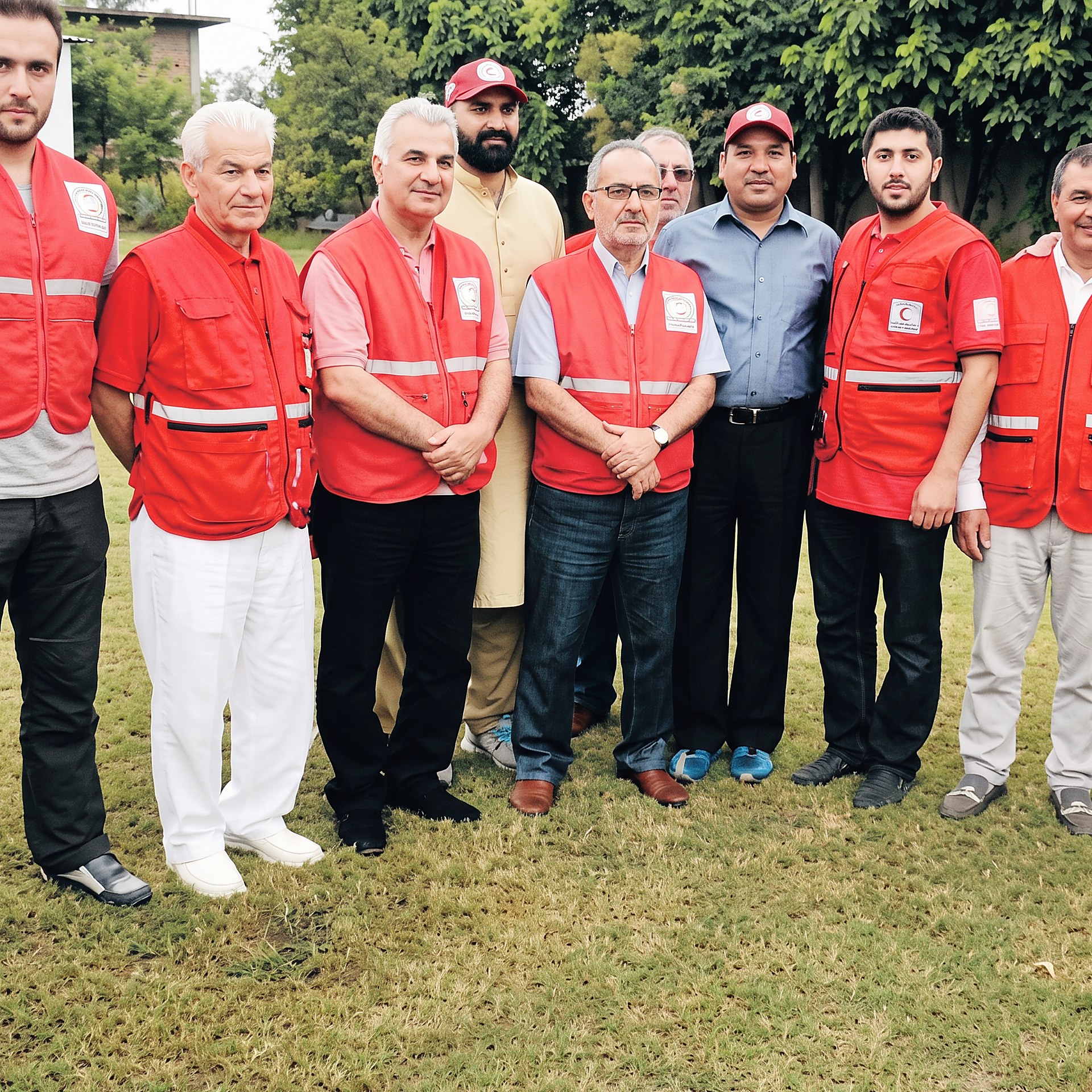 Turkish Red Crescent team members on site during a social welfare project